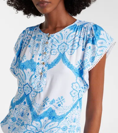 Melissa Odabash Lenni Tie Waist Cover-up Minidress In Blue