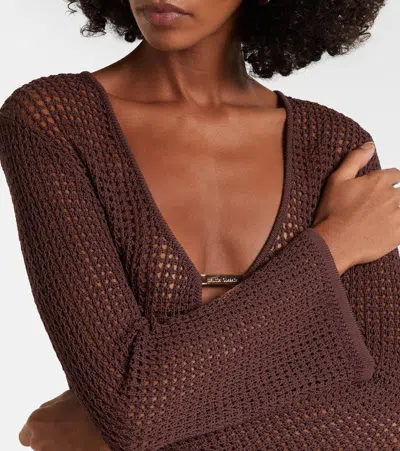 Melissa Odabash Ellis Keyhole Scalloped Minidress In Brown