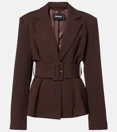 Rotate Birger Christensen Belted Blazer In Brown