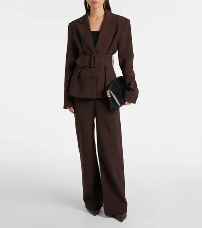 Rotate Birger Christensen Belted Blazer In Brown