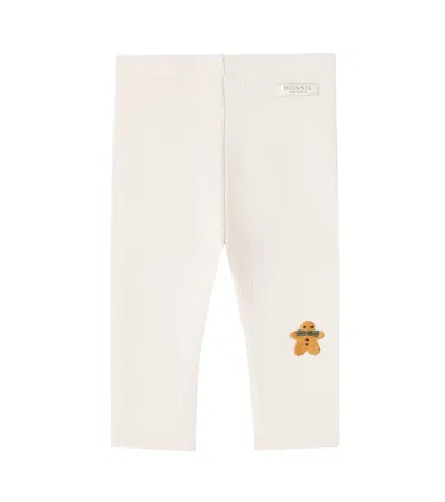 Donsje Baby Yosi Embroidered Cotton-blend Leggings In Neutral
