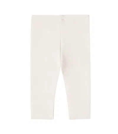 Donsje Baby Yosi Embroidered Cotton-blend Leggings In Neutral