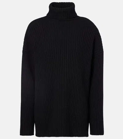 The Frankie Shop Lindall Wool-blend Turtleneck Sweater In Black