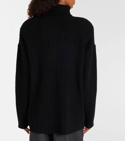 The Frankie Shop Lindall Wool-blend Turtleneck Sweater In Black