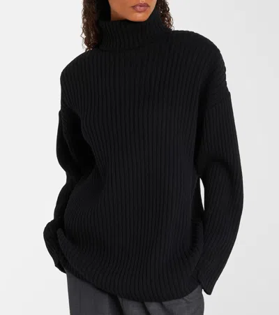 The Frankie Shop Lindall Wool-blend Turtleneck Sweater In Black