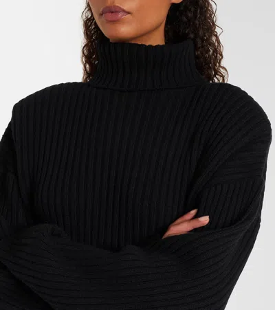 The Frankie Shop Lindall Wool-blend Turtleneck Sweater In Black