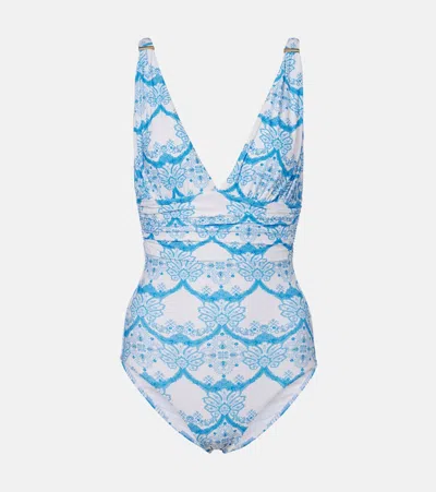 Melissa Odabash Panarea Print One-piece Swimsuit In Blue