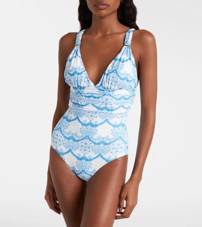 Melissa Odabash Panarea Print One-piece Swimsuit In Blue