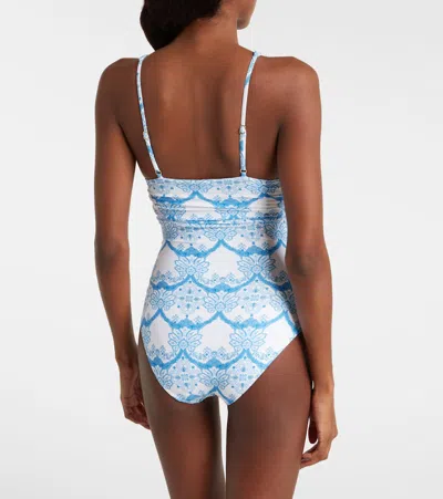 Melissa Odabash Panarea Print One-piece Swimsuit In Blue