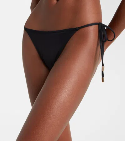 Melissa Odabash Cancun Self-tie Mid-rise Bikini Bottoms In Black