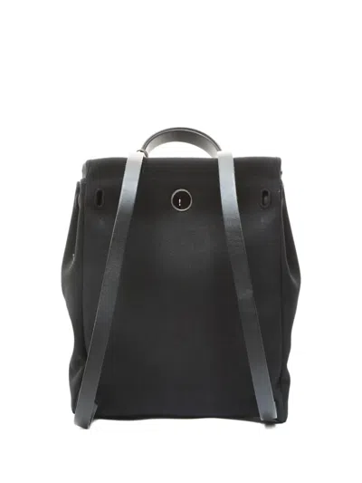 Pre-owned Hermes 2003 Herbag Pm Officier Backpack In Black