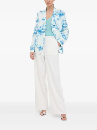 Red Valentino Buttoned Printed Blazer In Multi