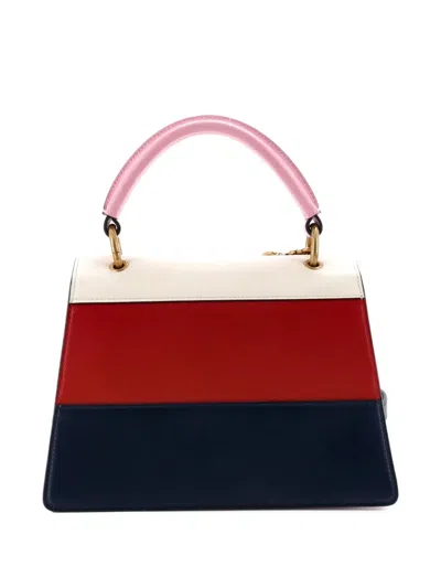 Pre-owned Gucci Queen Margaret Top Handle Bag Colorblock Leather Small Satchel In Red