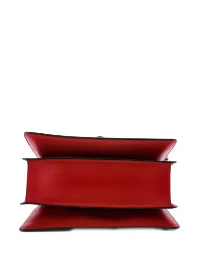 Pre-owned Gucci Queen Margaret Top Handle Bag Colorblock Leather Small Satchel In Red