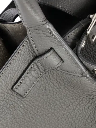 Pre-owned Celine Big Bag Grained Calfskin Small Satchel In Gray