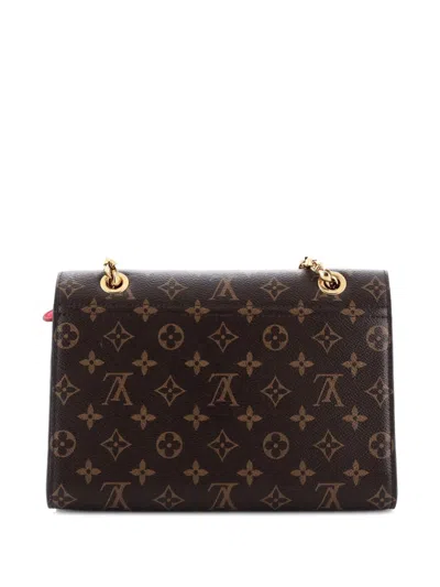 Pre-owned Louis Vuitton Victoire Handbag Monogram Canvas And Leather Shoulder Bag In Brown