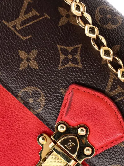 Pre-owned Louis Vuitton Victoire Handbag Monogram Canvas And Leather Shoulder Bag In Brown