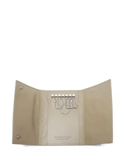 Pre-owned Bottega Veneta 2015-2025 Intrecciato Key Case In Neutral