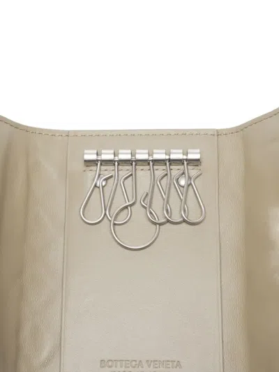Pre-owned Bottega Veneta 2015-2025 Intrecciato Key Case In Neutral