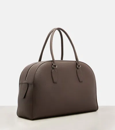 The Row India 15.75 Leather Tote Bag In Brown