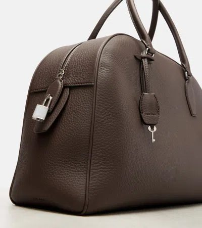 The Row India 15.75 Leather Tote Bag In Brown