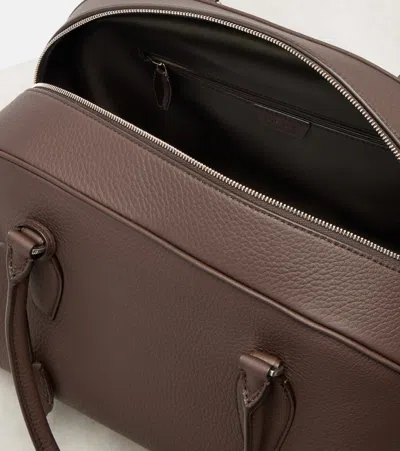 The Row India 15.75 Leather Tote Bag In Brown