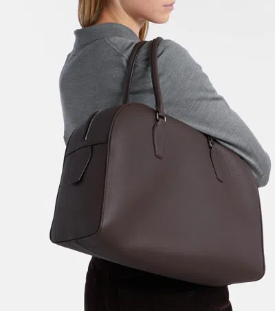 The Row India 15.75 Leather Tote Bag In Brown