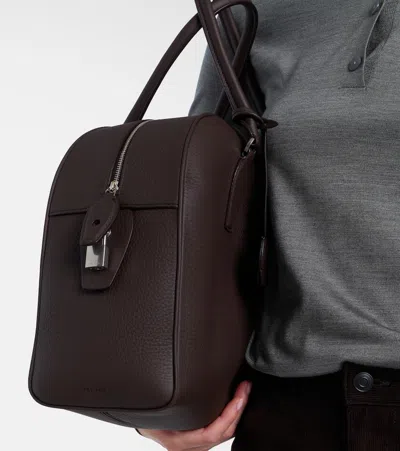 The Row India 15.75 Leather Tote Bag In Brown