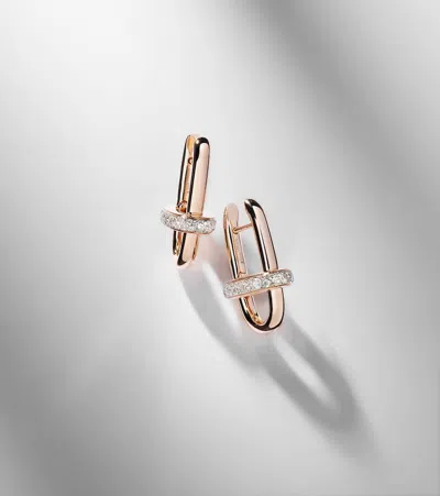 Pomellato Iconica 18kt Rose Gold Earrings With Diamonds In Gold