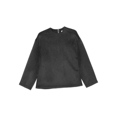 The Frankie Shop Crew Neck Long Sleeve Blouse In Animal Print