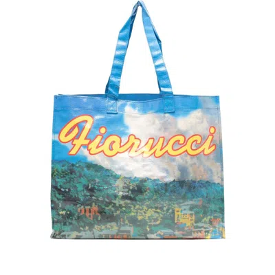Fiorucci Maxi Portofino Postcard Tote Bag In Blue