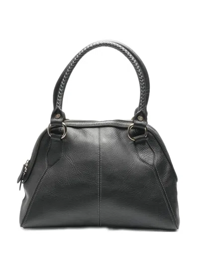 Pre-owned Celine 2000-2015 Braided-handle Shoulder Bag In Black