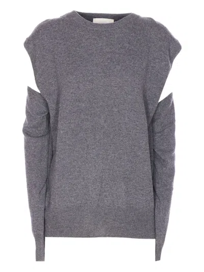 Lisa Yang Othelia Cut-out Sweater In Gray