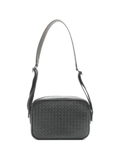 Pre-owned Bottega Veneta 2010-2020 Intrecciato Zip Shoulder Bag In Black