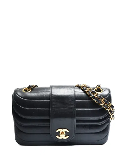 Pre-owned Chanel 1991-1994 Cc Mark Shoulder Bag In Black