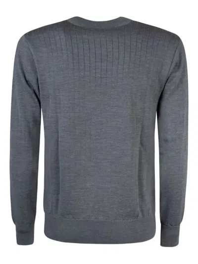 Paul & Shark Ribbed Crew-neck Sweater In Gray