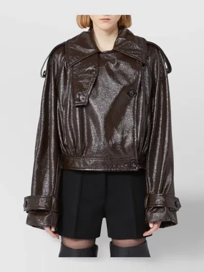 Sportmax Premium Jacket Raised Collar In Brown