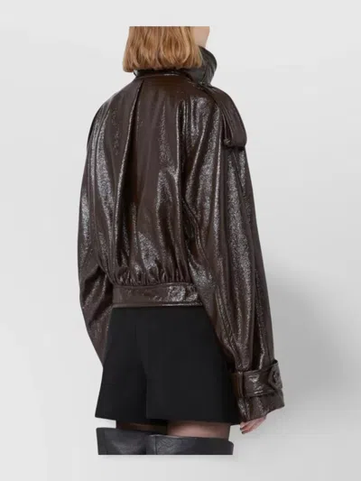 Sportmax Premium Jacket Raised Collar In Brown