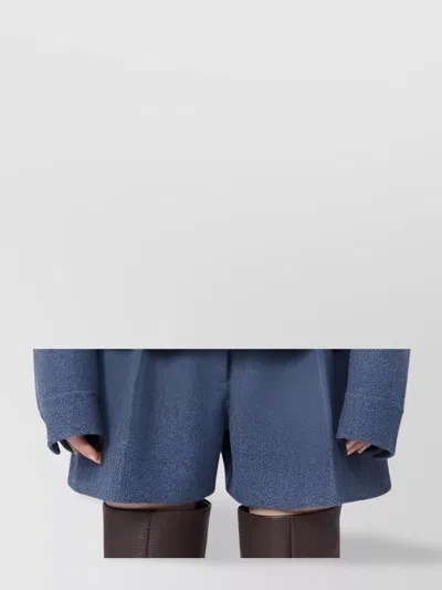 Sportmax Oversized Virgin Wool Jacket Pockets In Blue