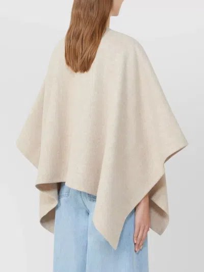 Max Mara Serra Alpaca Wool Scarf Cape In Neutral