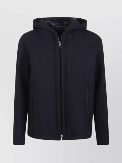 Herno Insulated Jacket With Hood And Pockets In Black