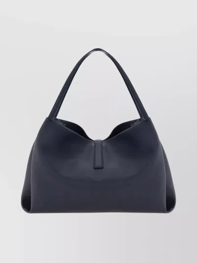 Ferragamo Large Olive Green Leather Tote Bag Women In Blue