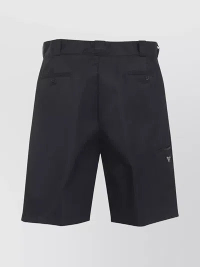 Prada Re-nylon Bermuda Shorts With Triangle Logo In Black