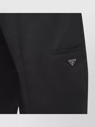 Prada Re-nylon Bermuda Shorts With Triangle Logo In Black