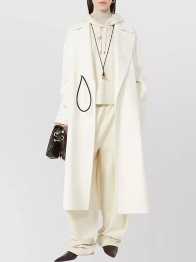 Sportmax Asymmetrical Wrap-style Long Coat In Soft Double Wool In White