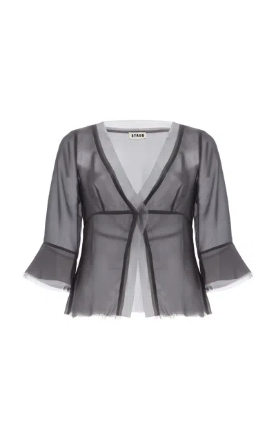 Staud Jenny Silk Top In Gray