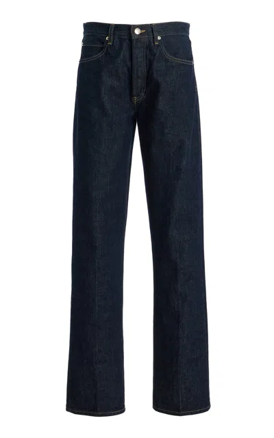 Frame The Vertical High-rise Straight-leg Jeans In Blue