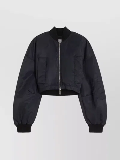 Sportmax Short Nylon Bomber Jacket In Black