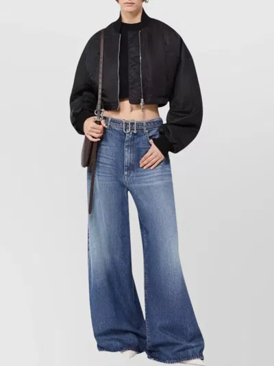 Sportmax Short Nylon Bomber Jacket In Black