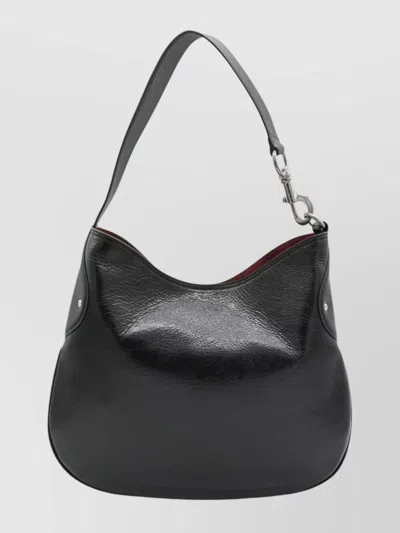 Mulberry Textured Shoulder Bag Metal Hardware In Black